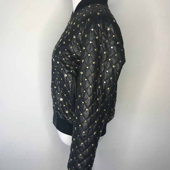 Studded REAL Leather Bomber - Picture 3 of 8